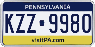 PA license plate KZZ9980