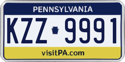 PA license plate KZZ9991
