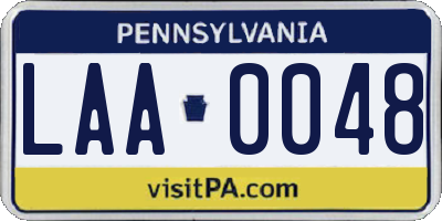PA license plate LAA0048