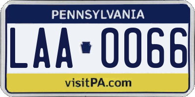 PA license plate LAA0066