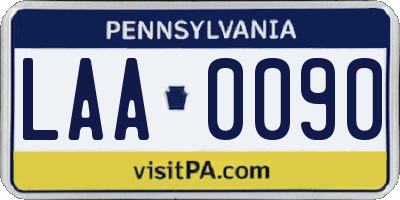 PA license plate LAA0090