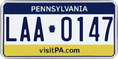 PA license plate LAA0147