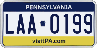 PA license plate LAA0199