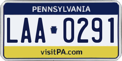 PA license plate LAA0291