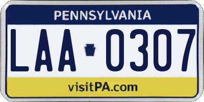 PA license plate LAA0307