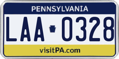 PA license plate LAA0328
