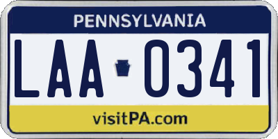 PA license plate LAA0341