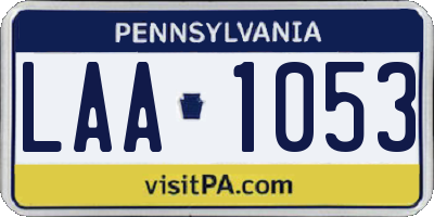 PA license plate LAA1053
