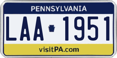 PA license plate LAA1951