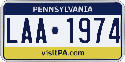 PA license plate LAA1974
