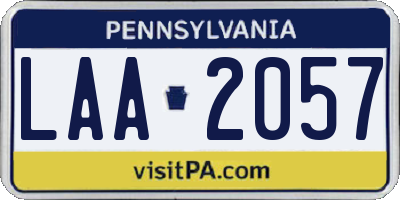 PA license plate LAA2057