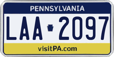 PA license plate LAA2097