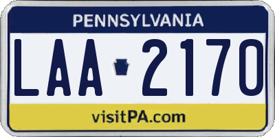 PA license plate LAA2170