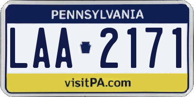 PA license plate LAA2171