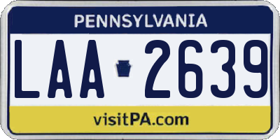 PA license plate LAA2639