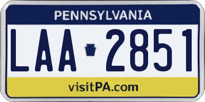 PA license plate LAA2851