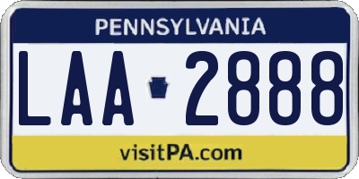 PA license plate LAA2888