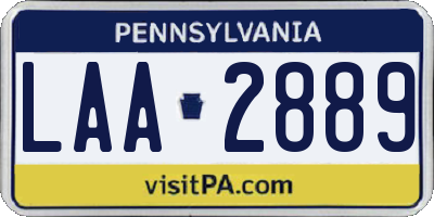 PA license plate LAA2889