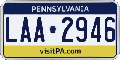 PA license plate LAA2946