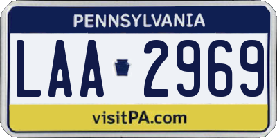 PA license plate LAA2969