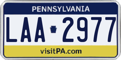 PA license plate LAA2977