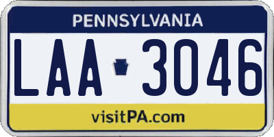 PA license plate LAA3046