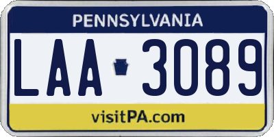PA license plate LAA3089