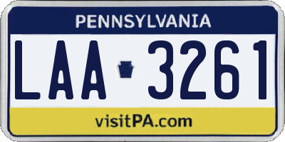 PA license plate LAA3261