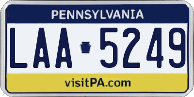 PA license plate LAA5249