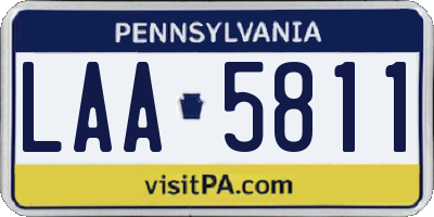PA license plate LAA5811