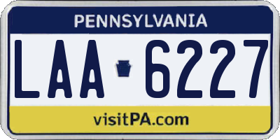 PA license plate LAA6227
