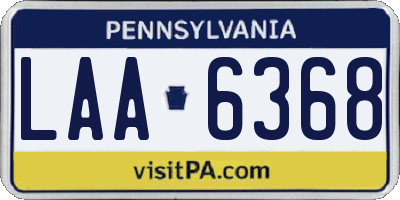 PA license plate LAA6368