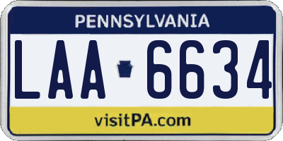 PA license plate LAA6634
