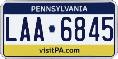 PA license plate LAA6845