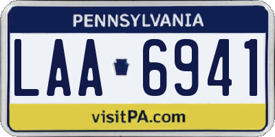PA license plate LAA6941
