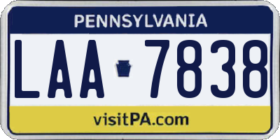 PA license plate LAA7838