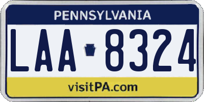 PA license plate LAA8324