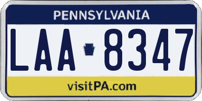 PA license plate LAA8347