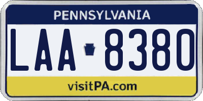 PA license plate LAA8380