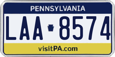 PA license plate LAA8574