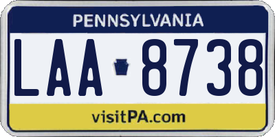 PA license plate LAA8738