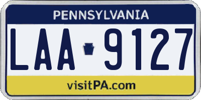 PA license plate LAA9127