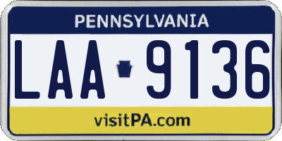 PA license plate LAA9136
