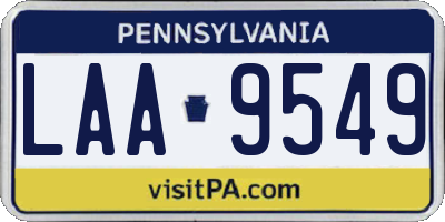PA license plate LAA9549