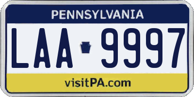 PA license plate LAA9997