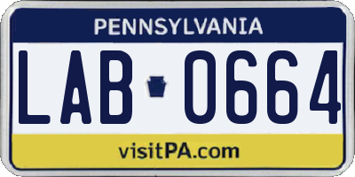 PA license plate LAB0664
