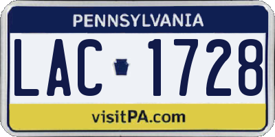 PA license plate LAC1728