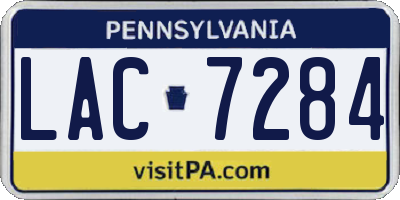 PA license plate LAC7284