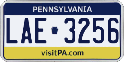 PA license plate LAE3256