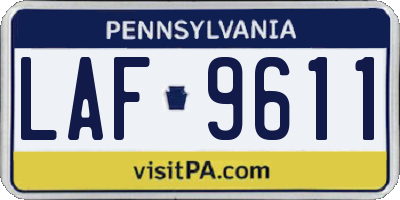 PA license plate LAF9611